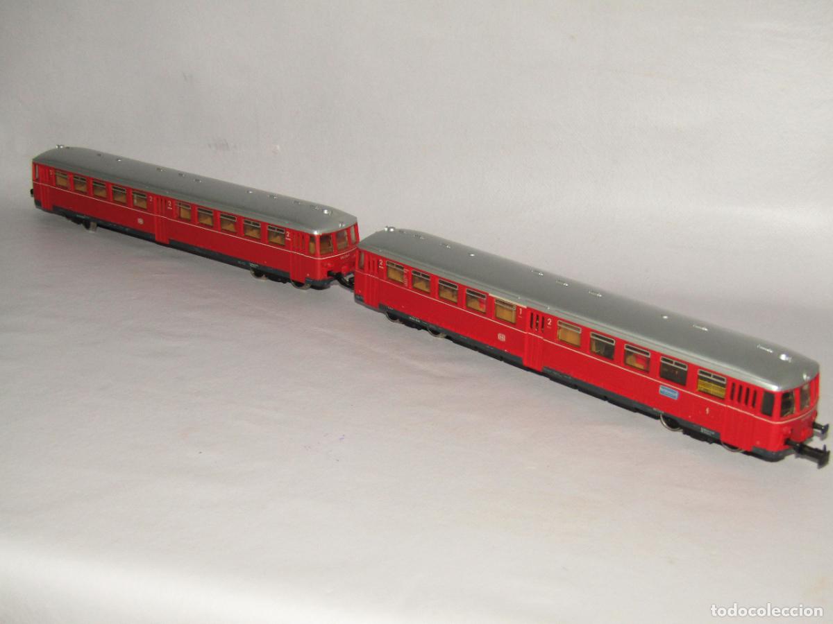 Trenes escala: Antigua Composici&oacute;n Automotor DB 815 y DB 515 con Luces Int y Ext. en Escala *H0* CA de M&Auml;RKLIN