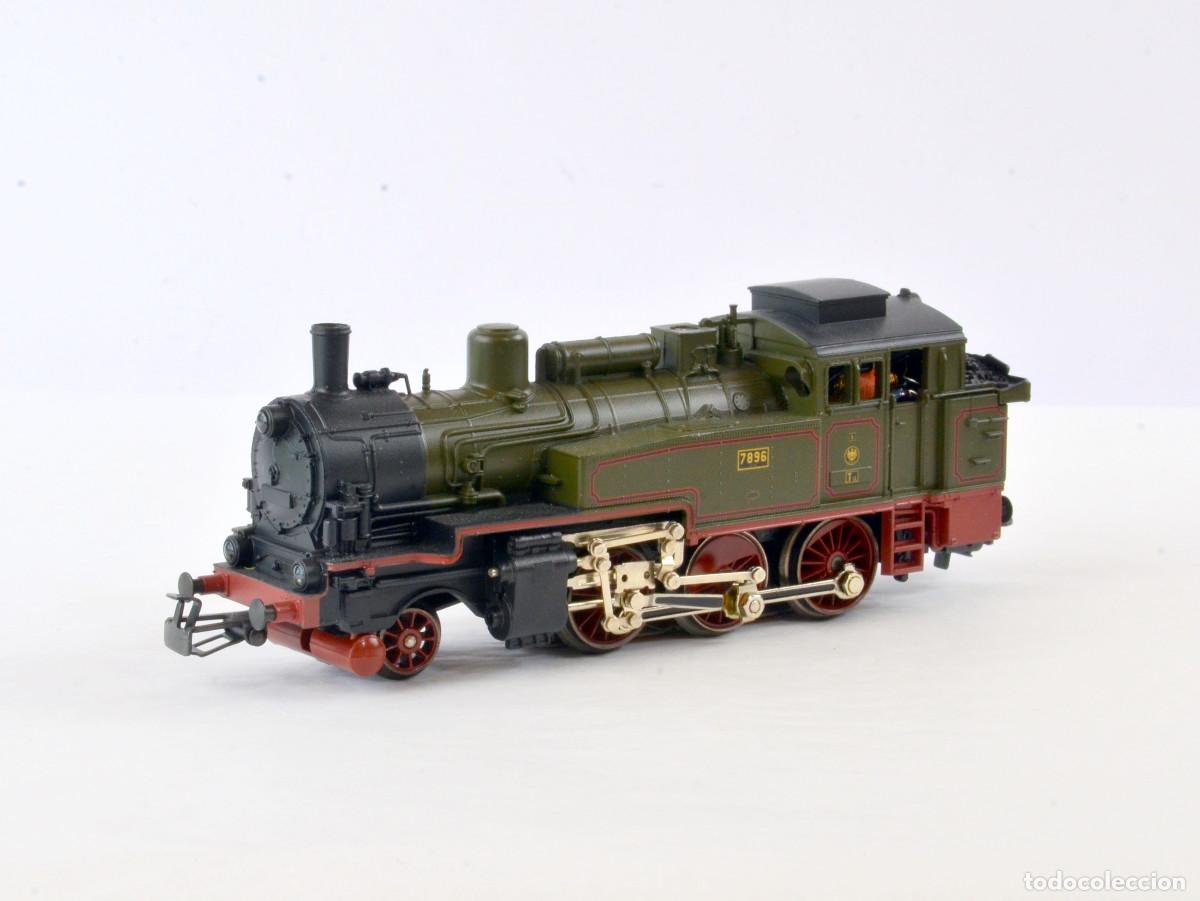 Trenes escala: M&auml;rklin Escala H0 3103 Locomotora de Vapor KPEV T12 7896 con Caja