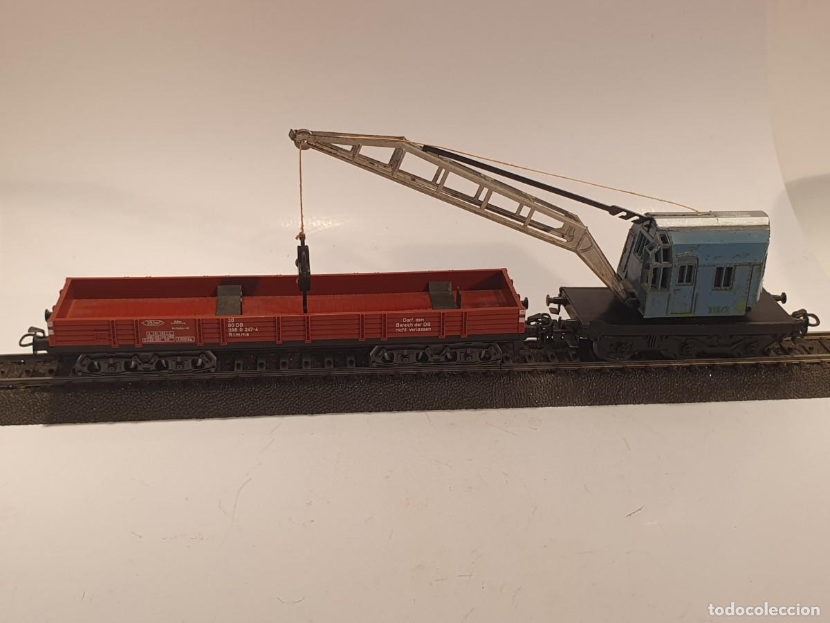 Trenes escala: Marklin escala h0 1/87 vag&oacute;n mercanc&iacute;as con grua