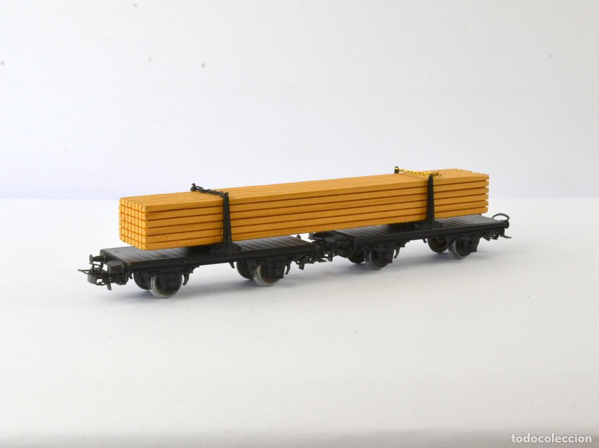 Trenes escala: M&auml;rklin Escala H0 4665 Vag&oacute;n Doble Transporte de Madera Larga con Caja