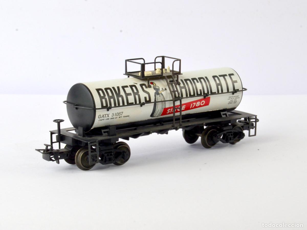 Trenes escala: M&auml;rklin Escala H0 Corriente Alterna 4864 Vag&oacute;n Cisterna EEUU Bakers Chocolate con Caja