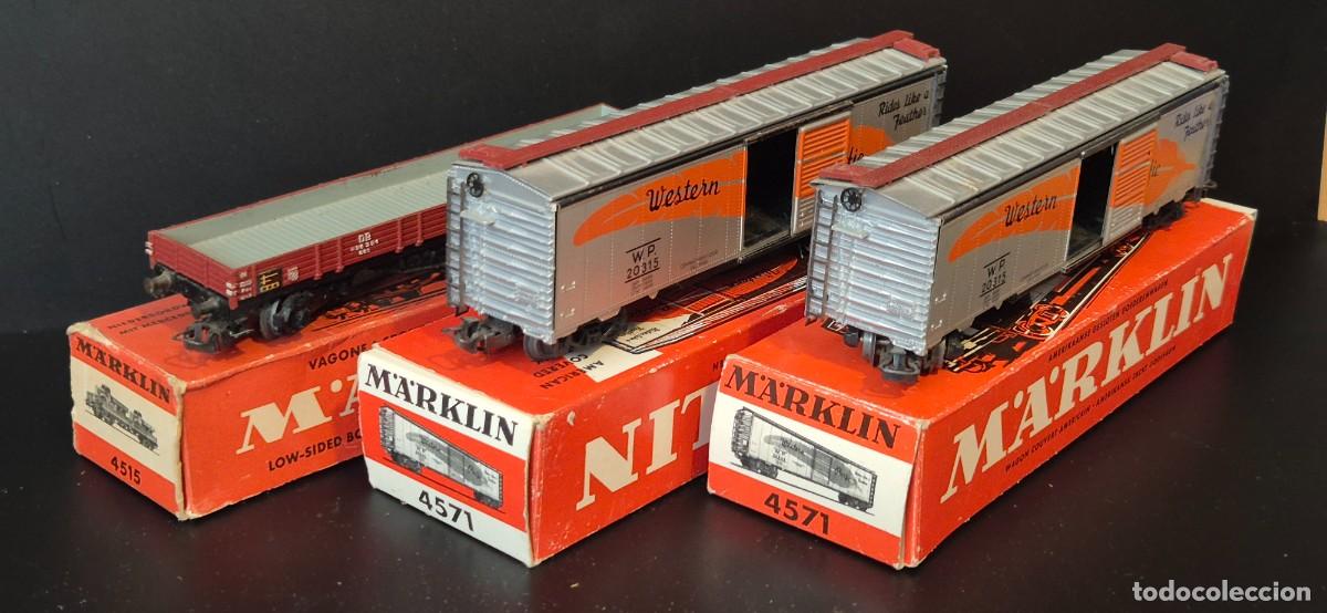Trenes escala: MARKLIN LOTE 3 VAGONES EN CAJA EL 4515 - 2 UNIDADES DEL 4571 EN BUEN ESTADO