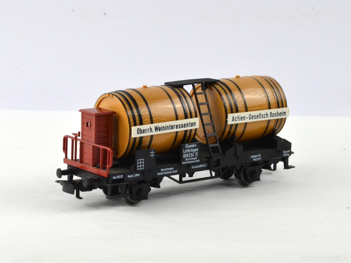 Trenes escala: M&auml;rklin Trenes Escala H0 4432 Vag&oacute;n de Barriles de Vino con Garita de Guardafrenos con Caja