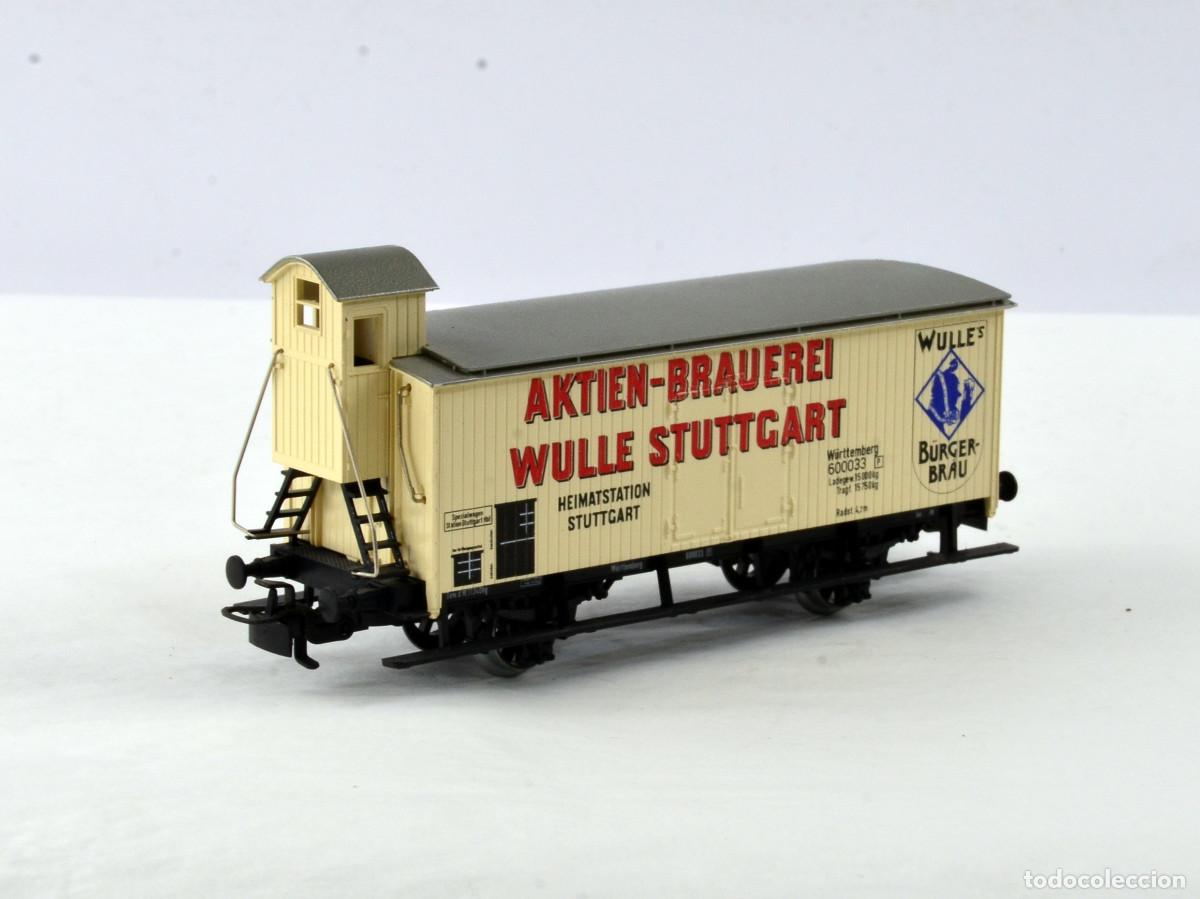 Trenes escala: M&auml;rklin Trenes Escala H0 4678 Vag&oacute;n de Mercanc&iacute;as con Garita Aktien Brauer Wulle Stuttgart con Caja
