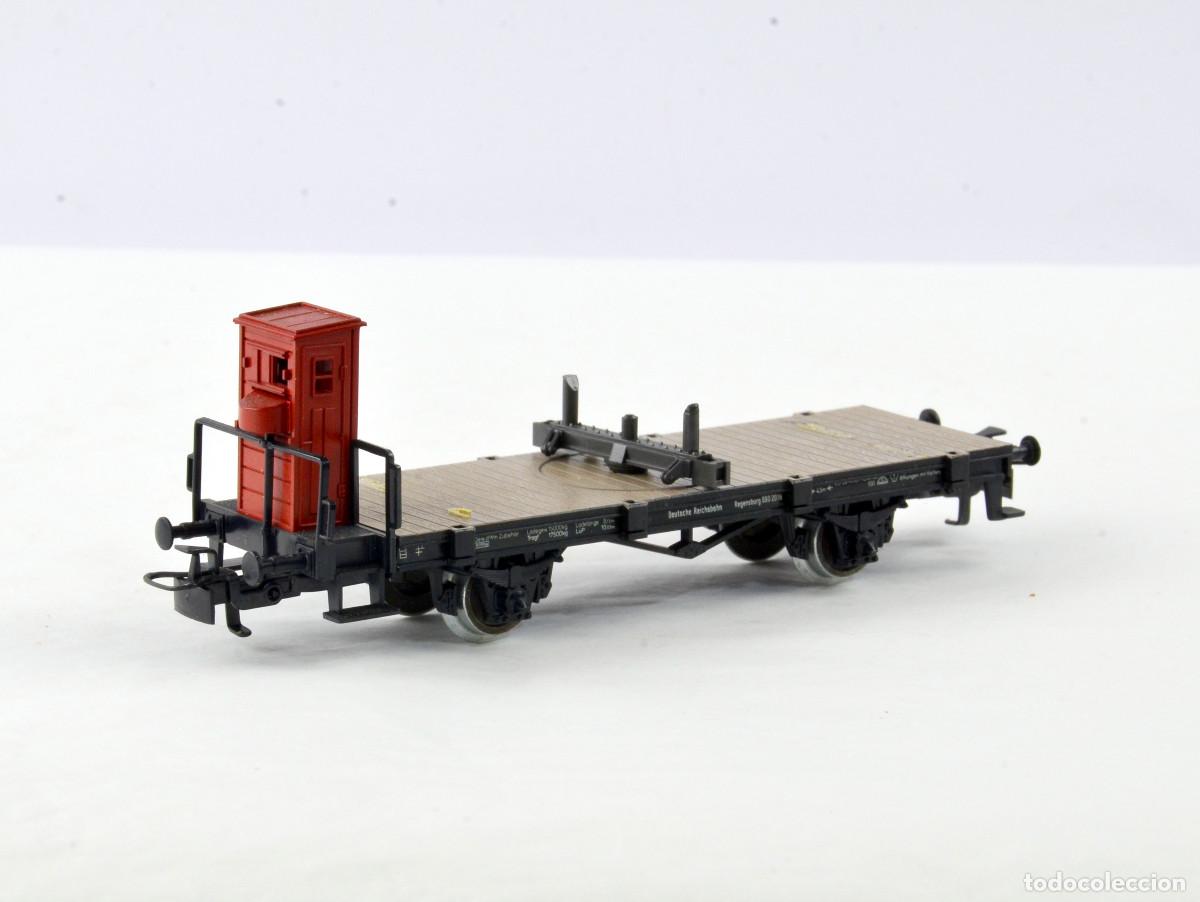 Trenes escala: M&auml;rklin Trenes Escala H0 4697 Vag&oacute;n de Plataforma Giratoria con Garita, DRG con Caja para Arreglar