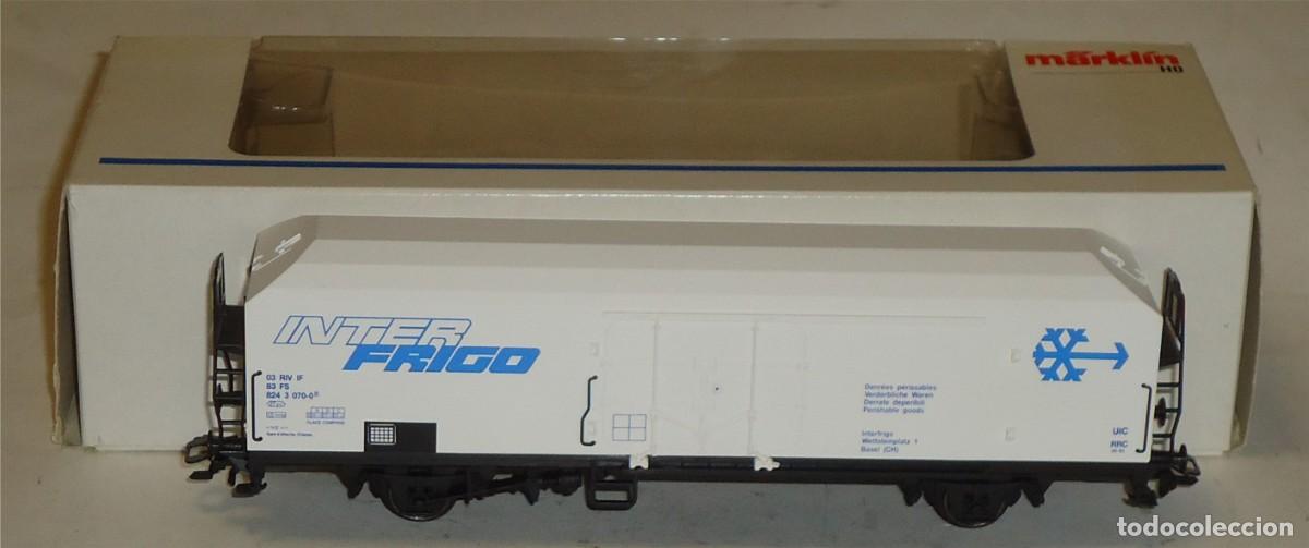 Trenes escala: M&Auml;RKLIN HO, VAG&Oacute;N FRIGOR&Iacute;FICO F.S. &rdquo;INTER FRIGO&rdquo; REF. 4733, CON CAJA