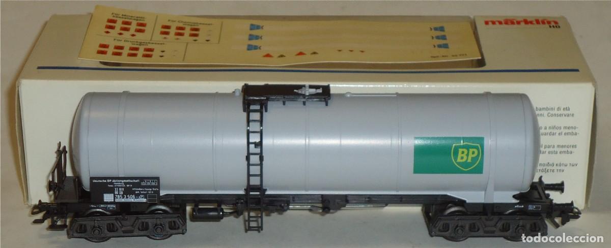 Trenes escala: M&Auml;RKLIN H0, VAG&Oacute;N CISTERNA 4 EJES &rdquo;BP&rdquo; DB REF. 4758, CON CAJA