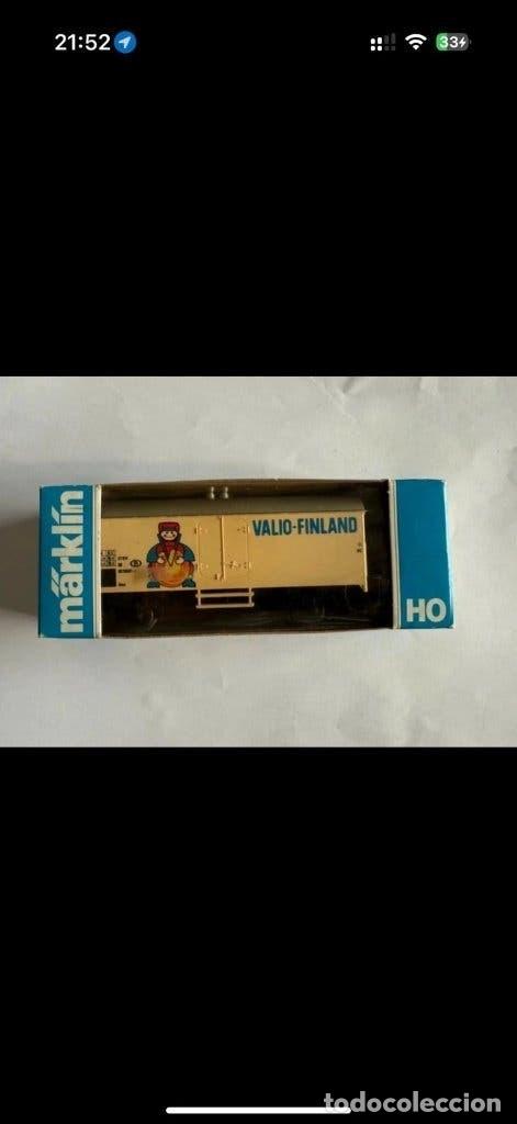 Trenes escala: M&auml;rklin 4568 vag&oacute;n frigor&iacute;fico Valio Finland SNCB H0 en caja