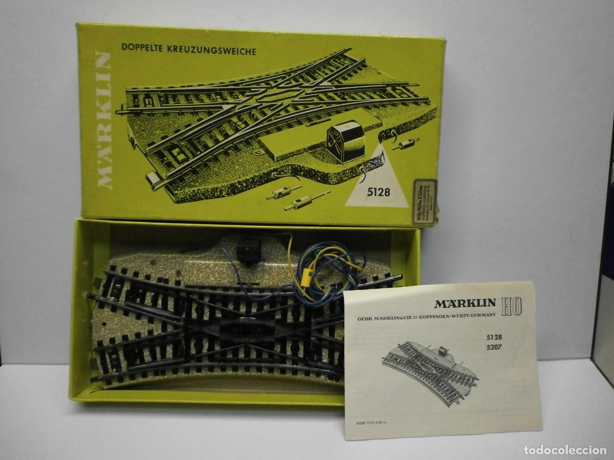 Trenes escala: marklin h0 ref 5128 en su caja cruce de vias