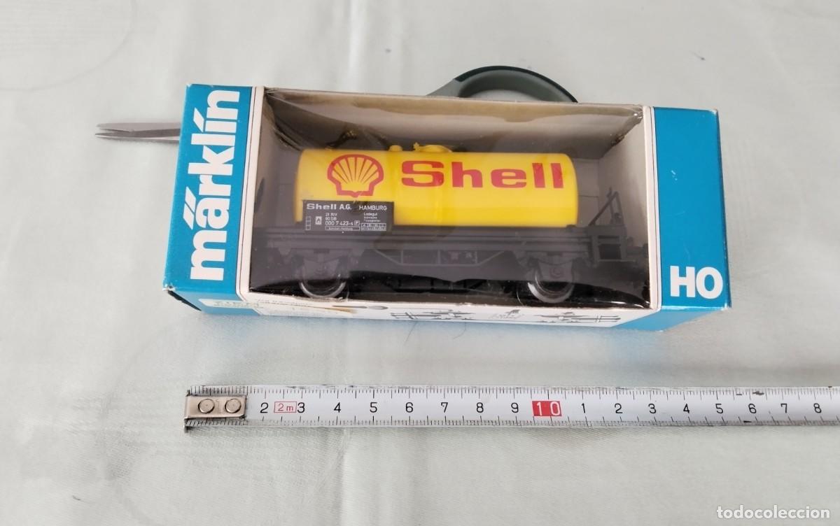 Trenes escala: VAGON CISTERNA DE SHELL , MARCA MARKLIN , NUEVO EN SU CAJA , ESCALA HO