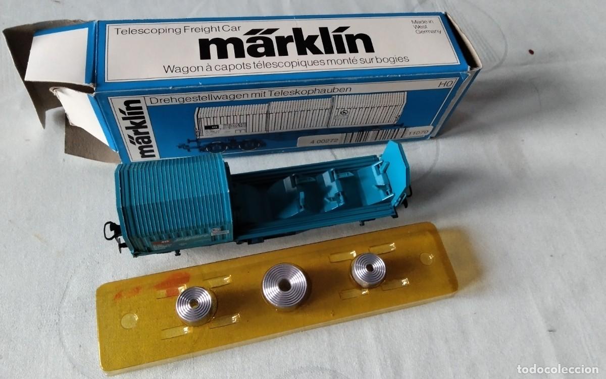 Trenes escala: VAGON TELESCOPICO CARGA BOBINAS MARCA MARKLIN ESCALA HO , NUEVO EN SU CAJA , VER DESCRIPCION