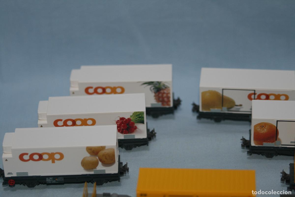 Trenes escala: KATO N PLATAFORMA CON CONTAINER RHB SET DE 8 - Foto 6