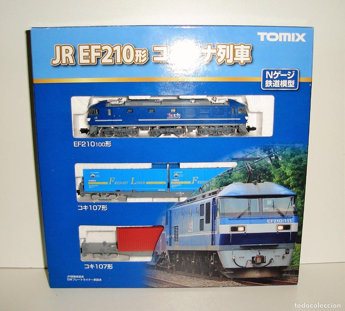 Trenes Escala: SET TREN DE MERCANCIAS LOCOMOTORA ELECTRICA EF210 CON VAGONES CONTENEDOR TOMIX ESCALA N
