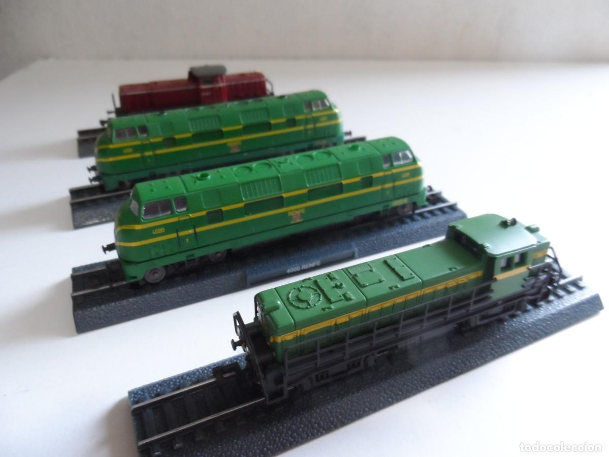 Trenes escala: 4 LOCOMOTORAS ESTATICAS SIN MOTOR N