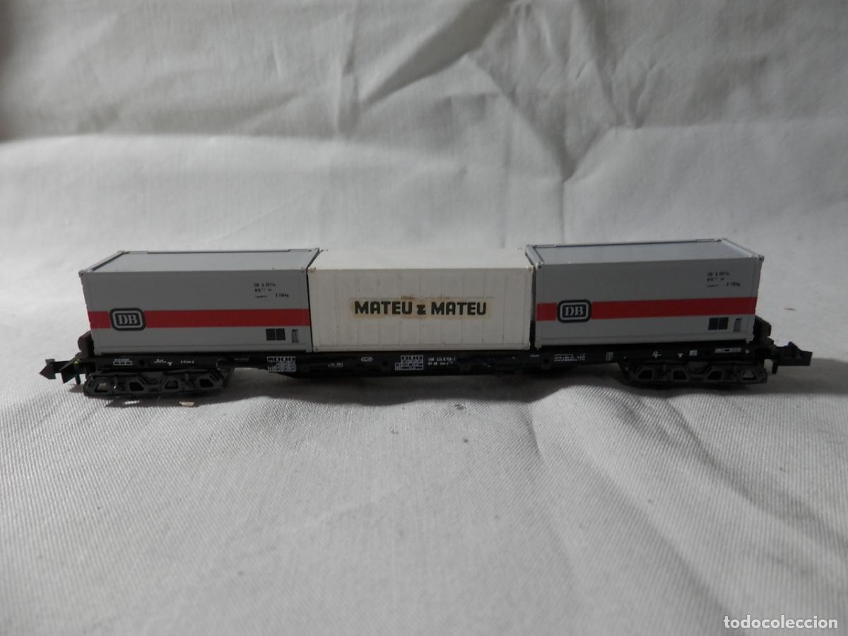 Trenes escala: VAGON PORTACONTENEDOR ESCALA N DE MINITRIX