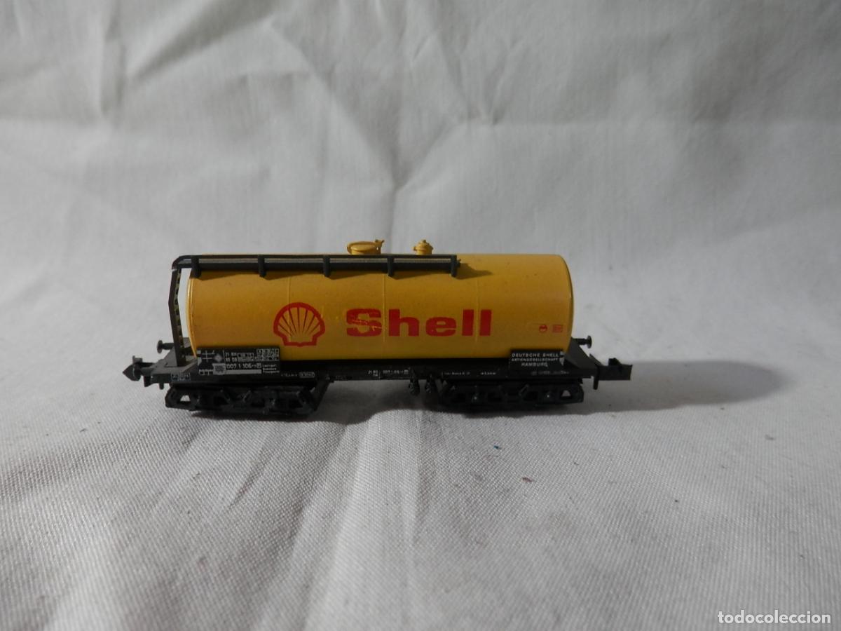 Trenes escala: VAGON CISTERNA SHELL ESCALA N DE MINITRIX