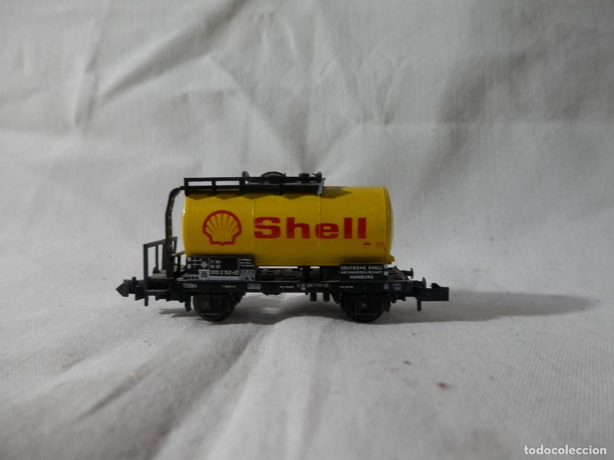 Trenes escala: VAGON CISTERNA SHELL ESCALA N DE MINITRIX