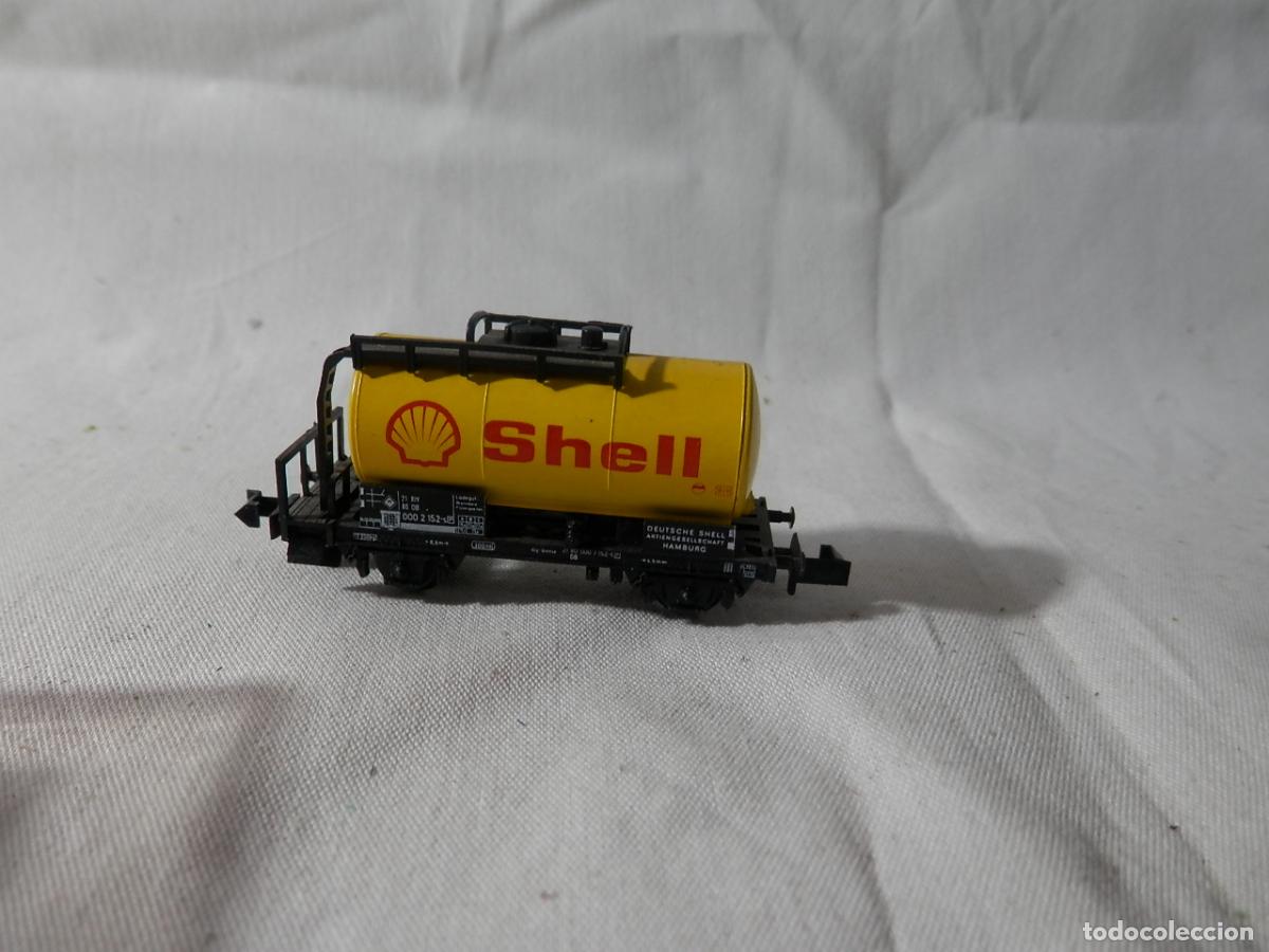 Trenes escala: VAGON CISTERNA SHELL ESCALA N DE MINITRIX