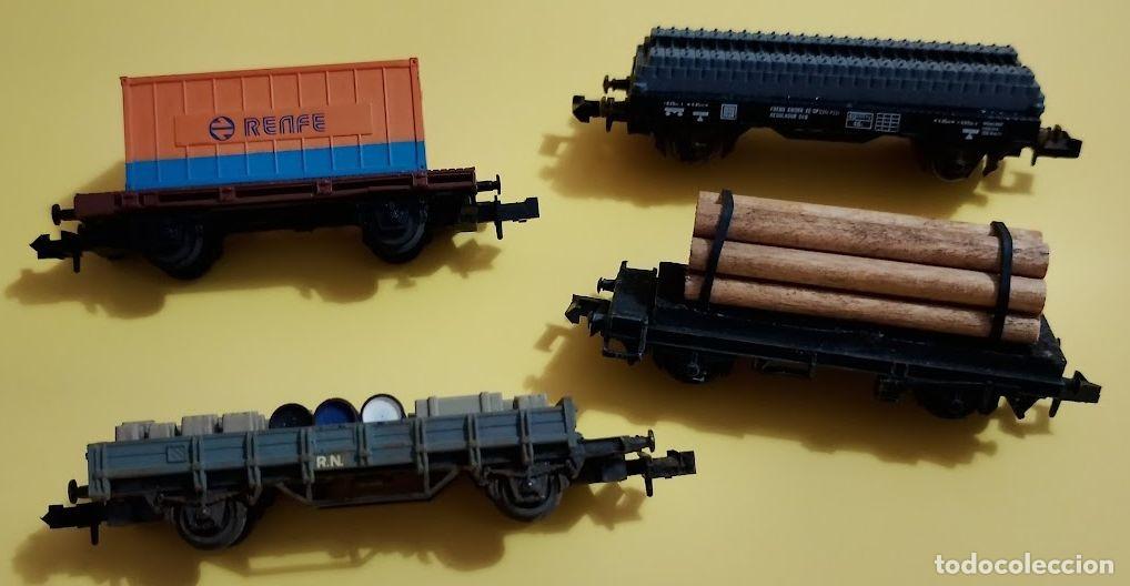 Trenes escala: Escala N - Lote 1 de 4 vagones de cargas: IBERTREN, PECO Y 2 ROCO