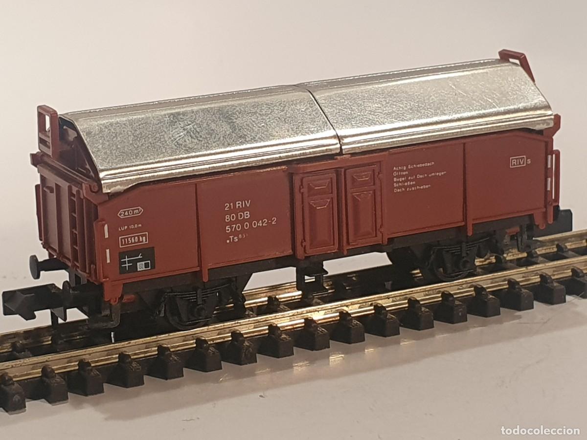Trenes escala: Escala N 1/160 vag&oacute;n mercancias trix minitrix