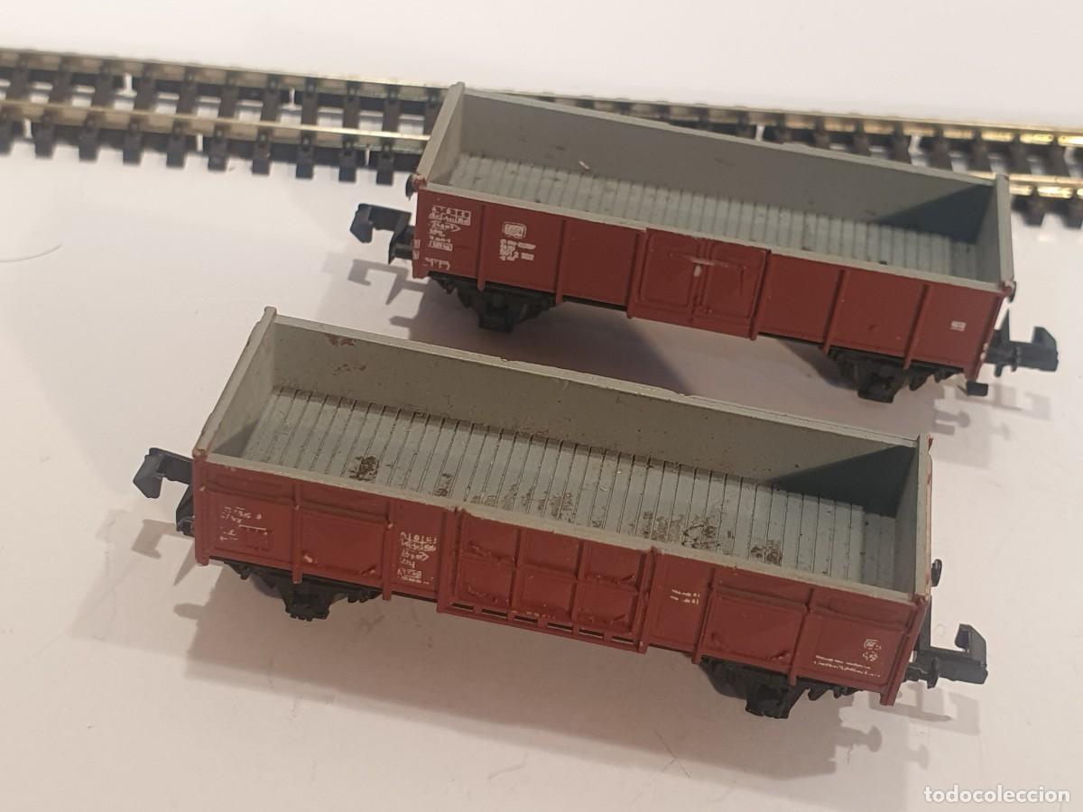 Trenes escala: Escala N 1/160 vag&oacute;n mercanc&iacute;as lote de 2