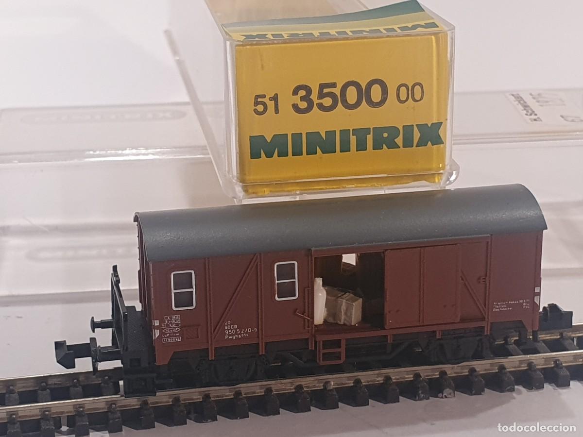 Trenes escala: Escala N 1/160 vag&oacute;n mercanc&iacute;as Trix Minitrix