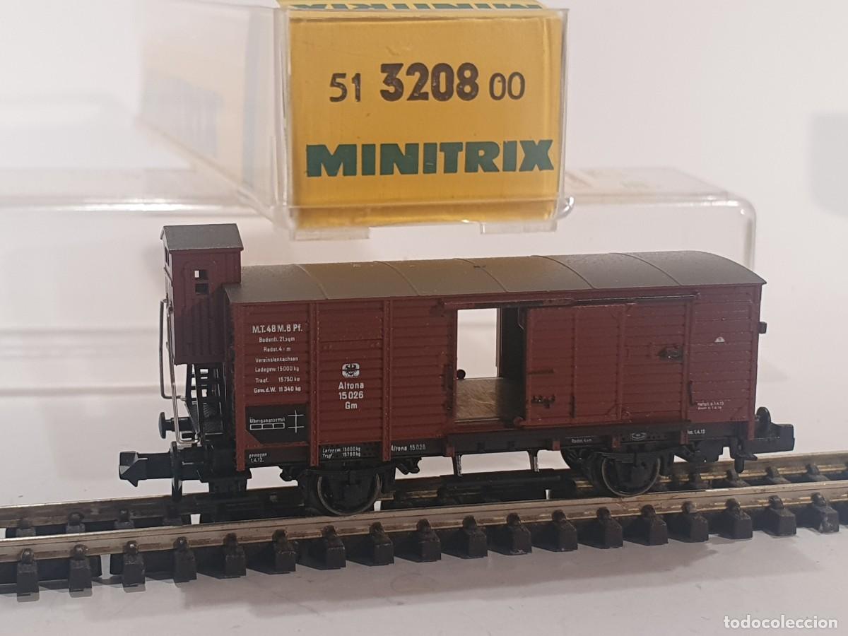 Trenes escala: Escala N 1/160 vag&oacute;n mercanc&iacute;as Trix Minitrix
