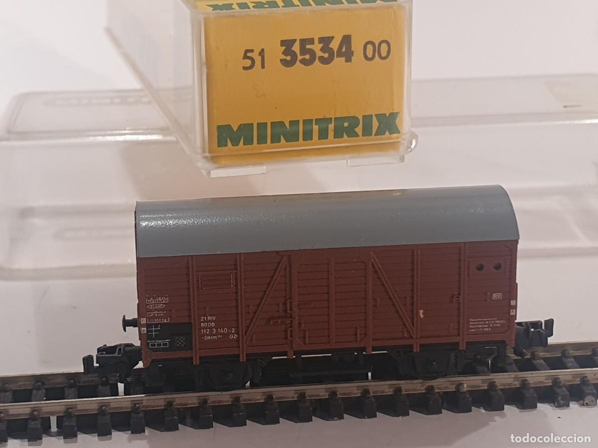 Trenes escala: Escala N 1/160 vag&oacute;n mercanc&iacute;as Trix Minitrix