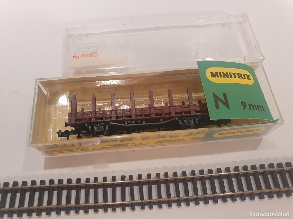 Trenes escala: Escala N 1/160 vag&oacute;n mercanc&iacute;as Trix Minitrix
