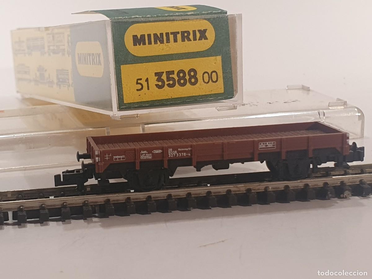 Trenes escala: Escala N 1/160 vag&oacute;n mercanc&iacute;as Trix Minitrix
