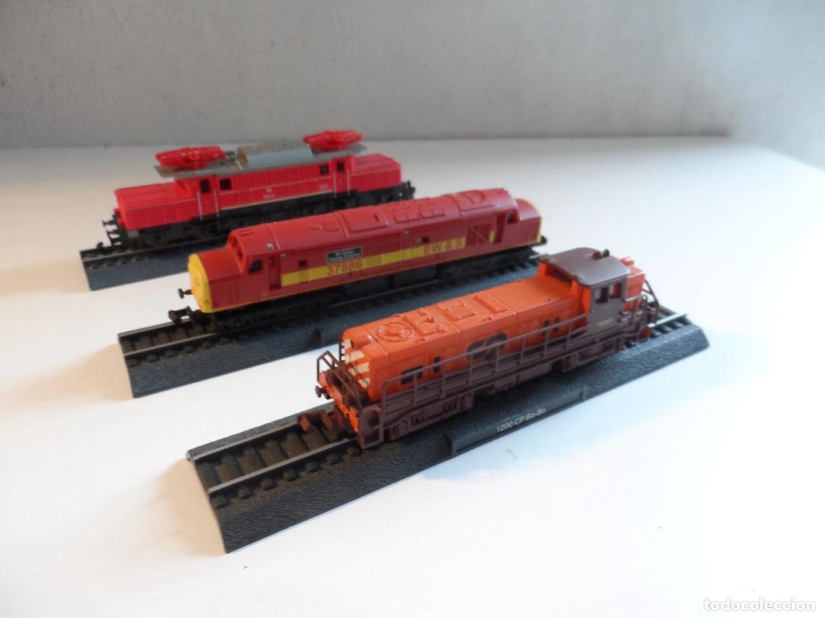 Trenes escala: SET DE 3 LOCOMOTORAS ESTATICAS ESCALA N