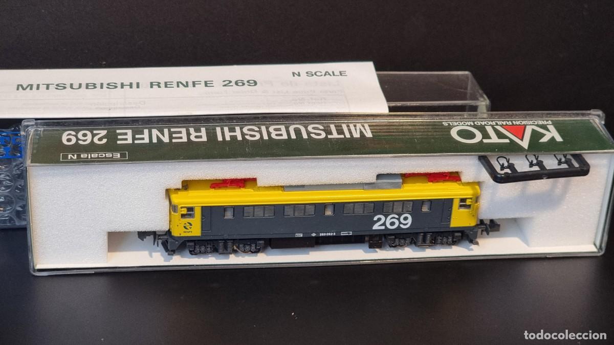 Trenes escala: KATO MAQUINA 269-092-3 MITSUBISHI RENFE CERCANIAS AMARILLO / GRIS FUNCIONA PERFECTA
