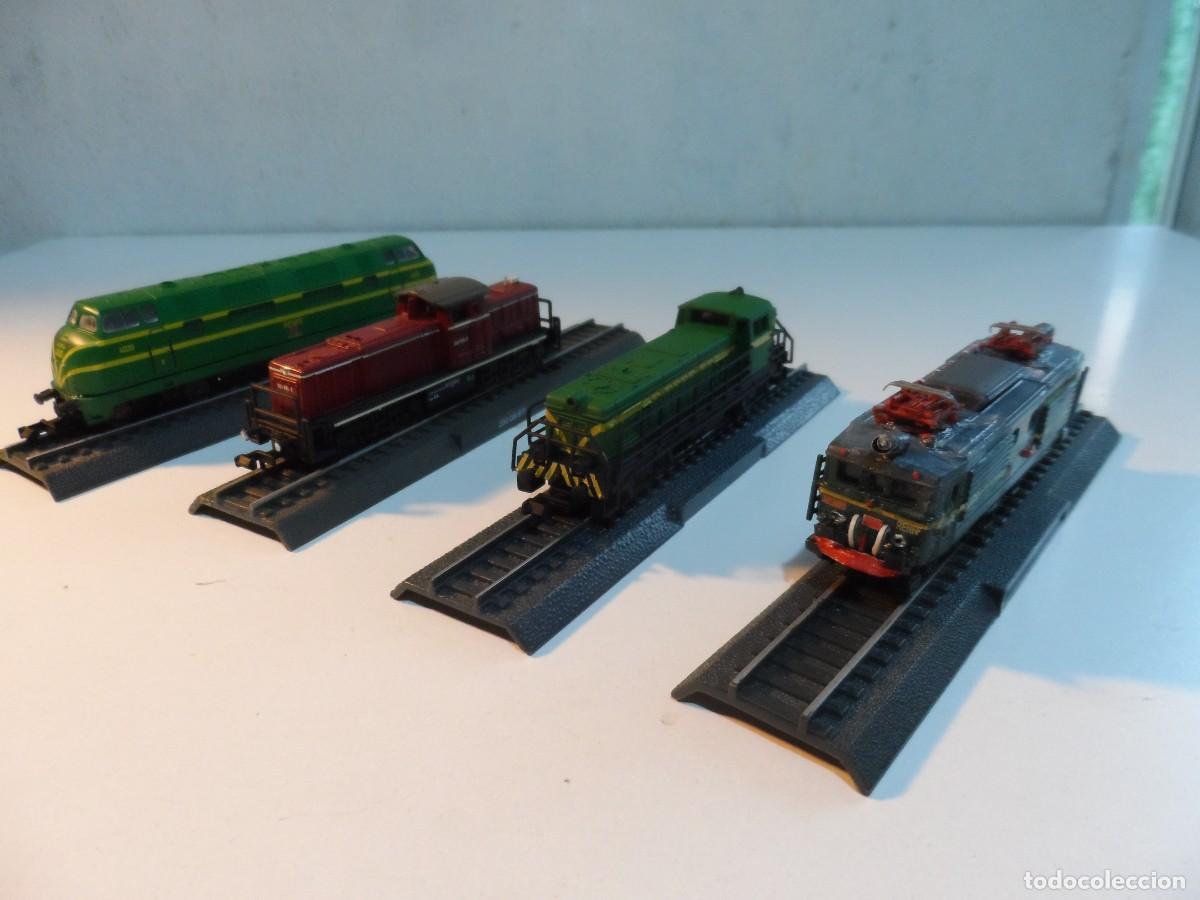 Trenes escala: LOTE DE 4 LOCOMOTORAS ESTATICAS ESCALA N