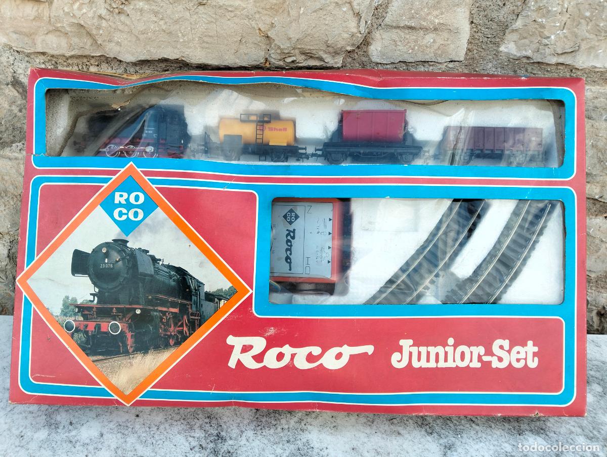 Comboios Escala: Roco Junior-Set maqueta de tren locomotora con caja antiguo conjunto casi completo 4042 F