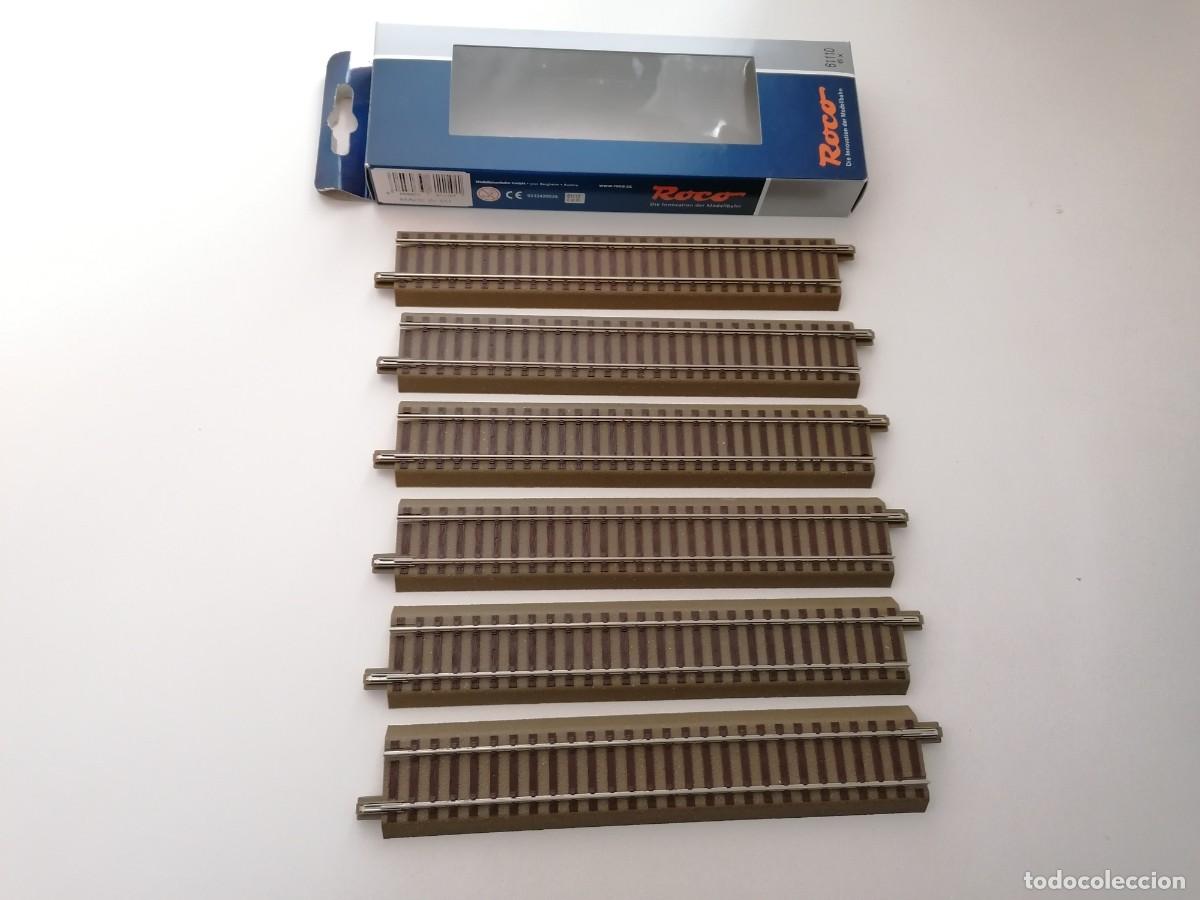 Trenes Escala: Roco H0 61110 Lote de 6 V&iacute;as Rectas 20 cm Nuevo