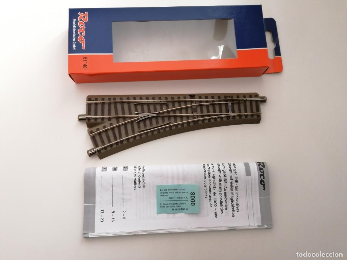 Trenes Escala: Roco H0 61140 Desv&iacute;o a la Izquierda 22,5&ordm; r 502,7 mm Nuevo