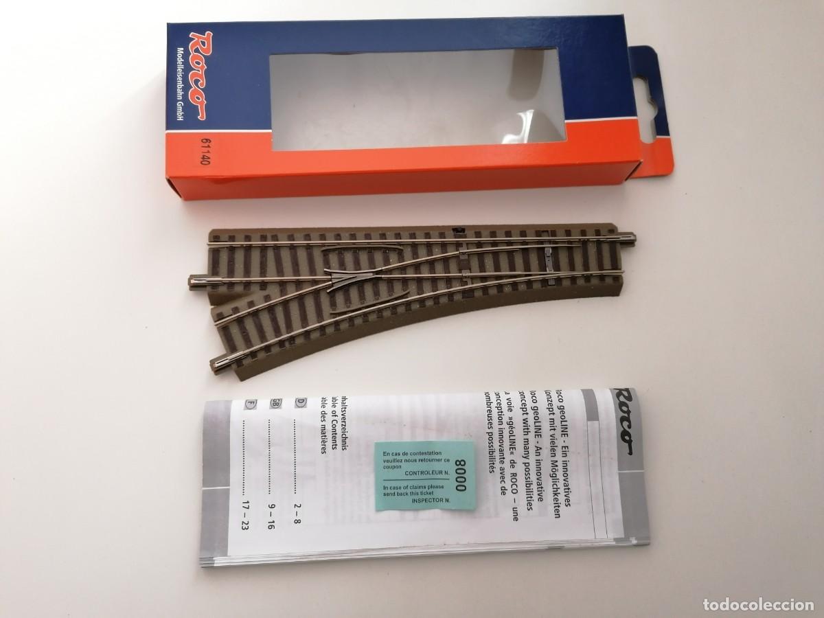 Trenes Escala: Roco H0 61140 Desv&iacute;o a la Izquierda 22,5&ordm; r 502,7 mm Nuevo