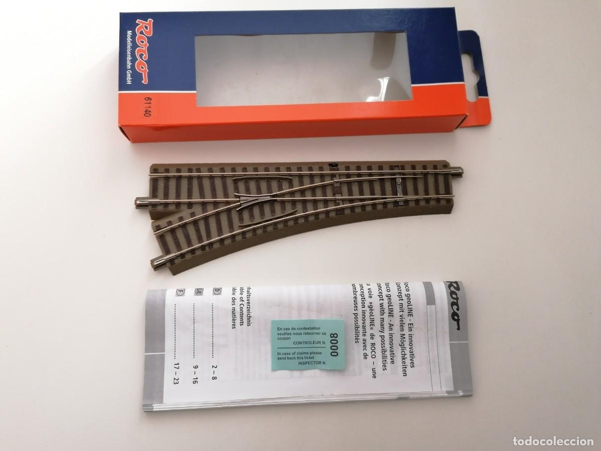 Trenes Escala: Roco H0 61140 Desv&iacute;o a la Izquierda 22,5&ordm; r 502,7 mm Nuevo