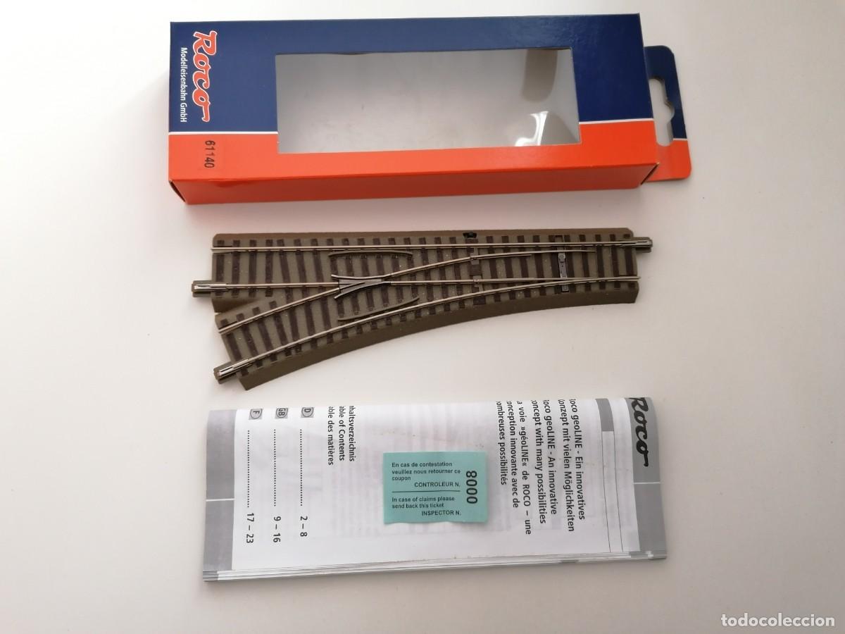 Trenes Escala: Roco H0 61140 Desv&iacute;o a la Izquierda 22,5&ordm; r 502,7 mm Nuevo
