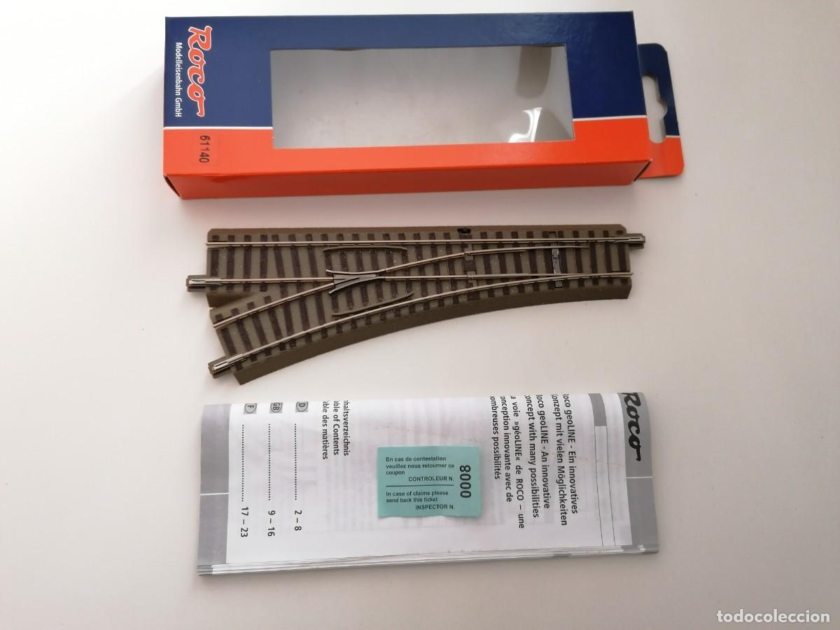 Trenes Escala: Roco H0 61140 Desv&iacute;o a la Izquierda 22,5&ordm; r 502,7 mm Nuevo
