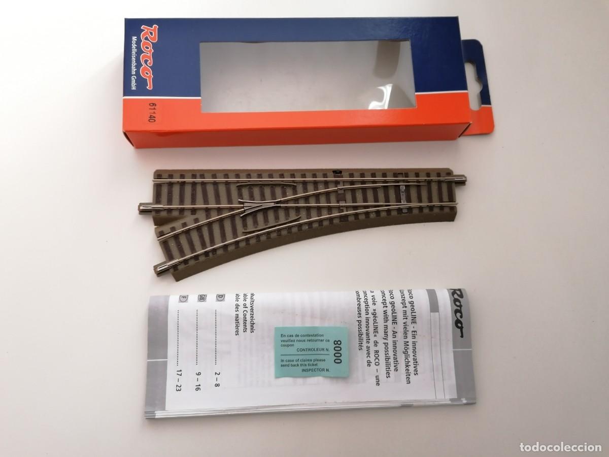 Trenes Escala: Roco H0 61140 Desv&iacute;o a la Izquierda 22,5&ordm; r 502,7 mm Nuevo