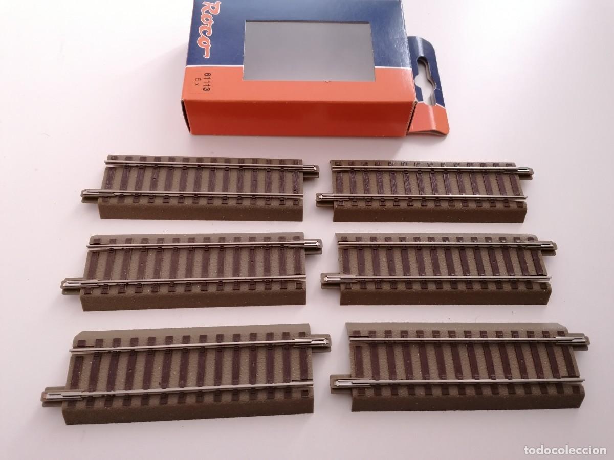 Trenes Escala: Roco H0 61113 Lote de 6 Rectas de 10 cm Nuevo