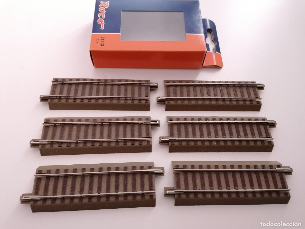 Trenes Escala: Roco H0 61113 Lote de 6 Rectas de 10 cm Nuevo