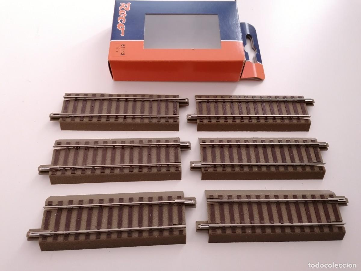 Trenes Escala: Roco H0 61113 Lote de 6 Rectas de 10 cm Nuevo