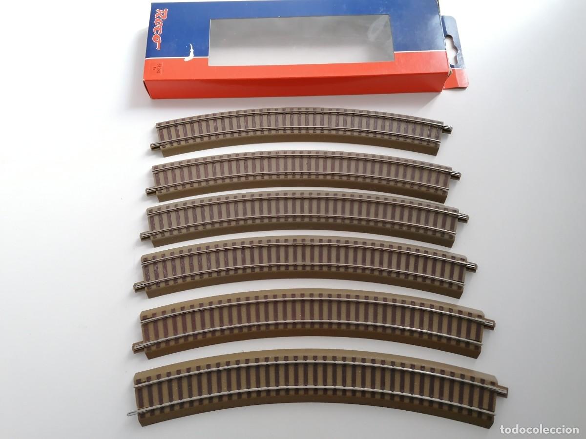 Trenes Escala: Roco H0 61124 Lote de 6 Curvas R4 30&ordm; r 511,1 mm Nuevo