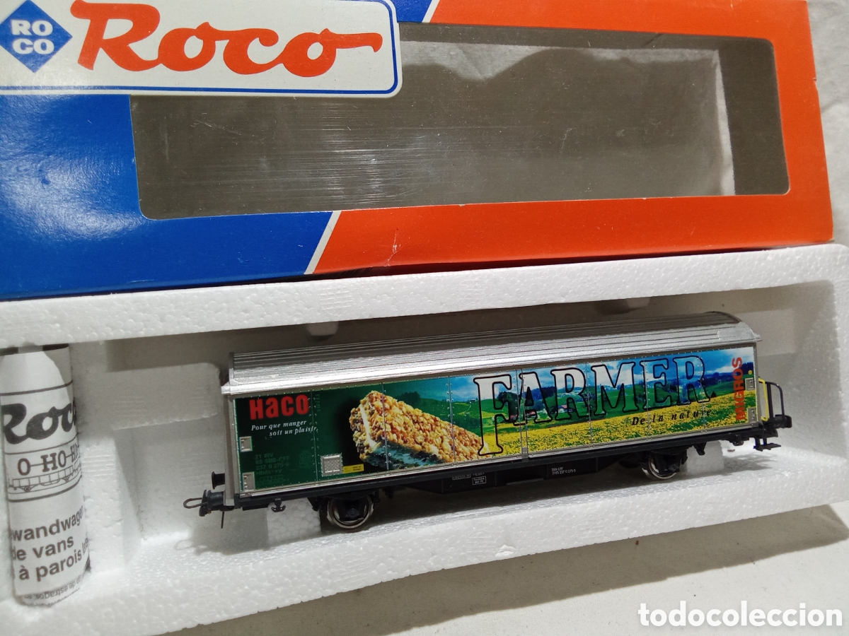 Trenes escala: VAG&Oacute;N DE TRANSPORTES FARMER REF. 47611 DE ROCO H0 EN CAJA