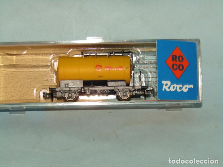 Trenes escala: Vag&oacute;n Cisterna SHELL de la DB en Escala *N* de ROCO - Foto 2