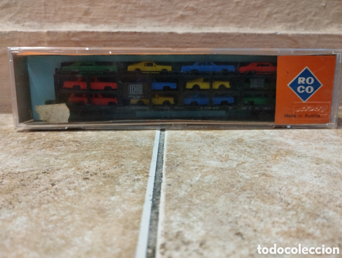 Trenes escala: Vag&oacute;n porta coches marca Roco escala N