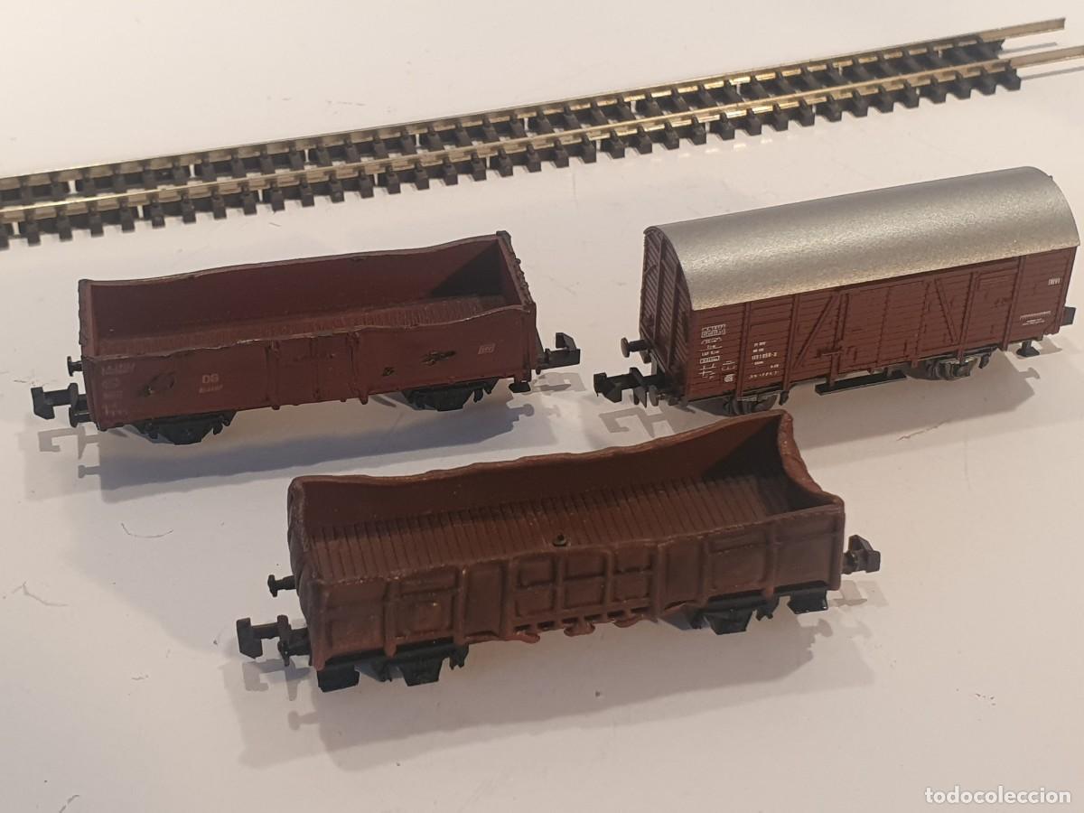 Trenes escala: Escala N 1/160 vag&oacute;n mercanc&iacute;as roco lima lote 3