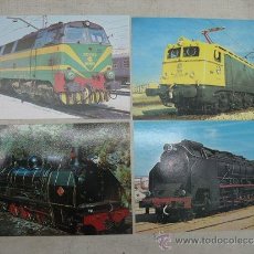 Trenes Escala: LOTE DE 4 FOTOGRAFÍAS DE LOCOMOTORAS. Lote 33899259